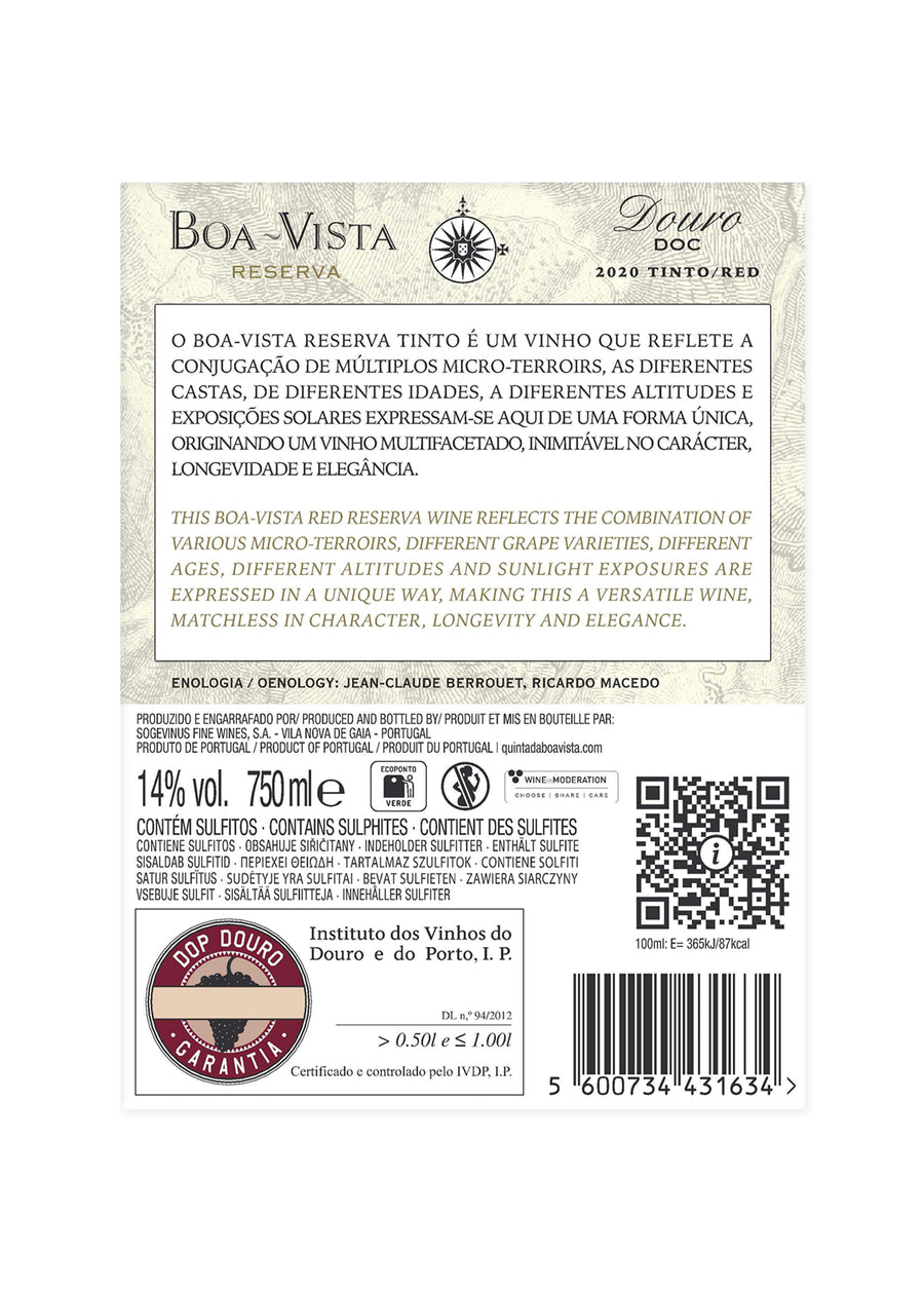 VINHO DO DOURO BOA-VISTA RESERVA TINTO 2020 0,75L