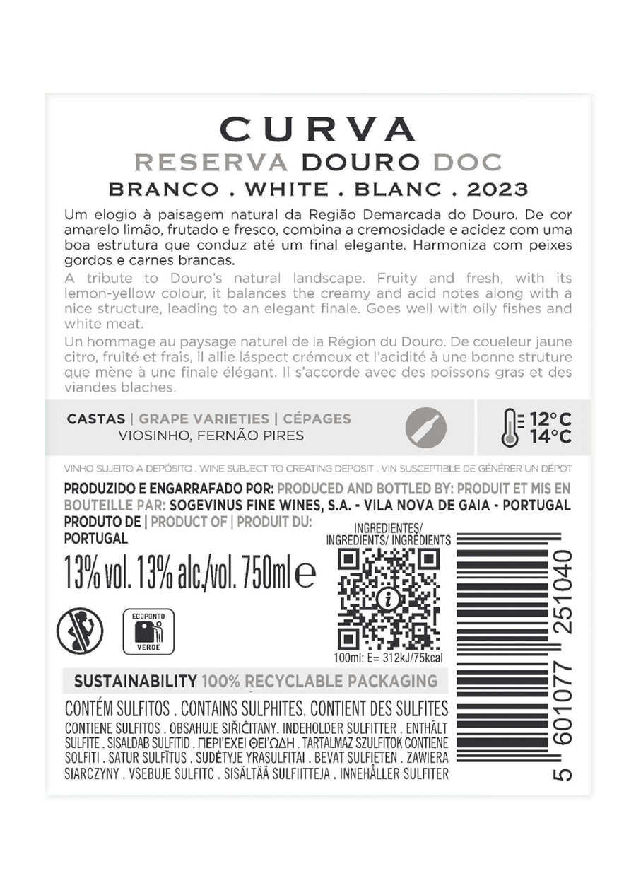 VINHO DO DOURO CURVA RESERVA BRANCO 2023