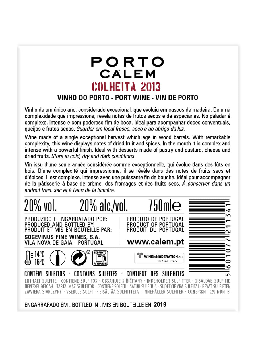 VINHO DO PORTO - CÁLEM COLHEITA 2013 TAWNY