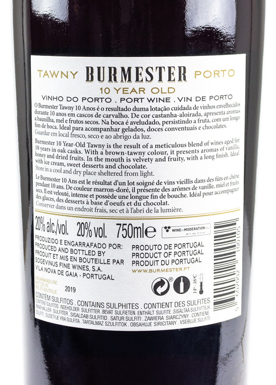 VINHO DO PORTO TINTO - BURMESTER TAWNY 10 ANOS 0,75L